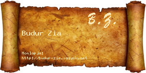 Budur Zia névjegykártya